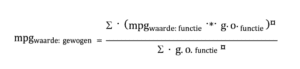 MPG formule waarde gewogen functie